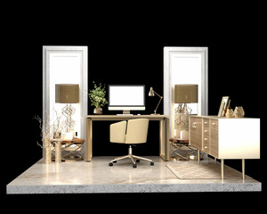 3d rendering of the luxury working space

