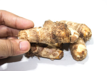 A picture of taro roots