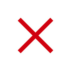 Cross mark icon vector