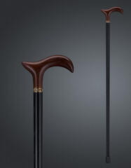 Walking sticks and crutches. High quality photo.