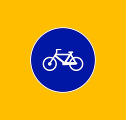 Fototapeta premium Bicycle road traffic sign icons. illustration for web and mobile design.