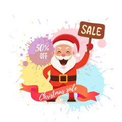 Cartoon Santa Claus for Your Christmas and New Year greeting Design