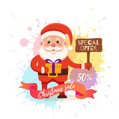 Cartoon Santa Claus for Your Christmas and New Year greeting Design