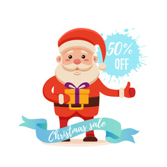 Cartoon Santa Claus for Your Christmas and New Year greeting Design