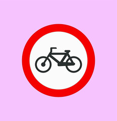 icons of traffic signs of prohibited entry to bicycles. illustration for web and mobile design.