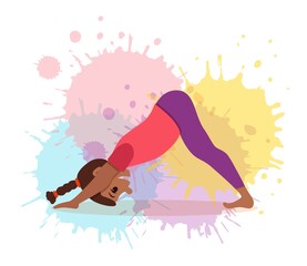 Cute cartoon gymnastics for children and healthy lifestyle