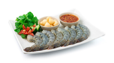 Thai Spicy Shrimps in Fish Sauce Served Seafood Spicy