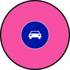 Roadway traffic sign icons for cars. illustration for web and mobile design.