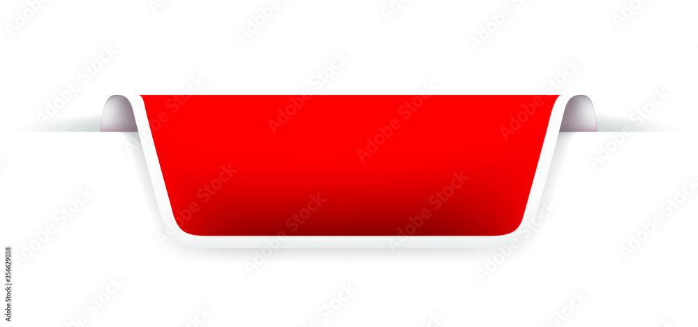 Poster collection of high quality realistic red labels on white background . isolated vector elements
