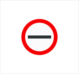 Traffic signs icons of Prohibition to pass without stopping. illustration for web and mobile design.