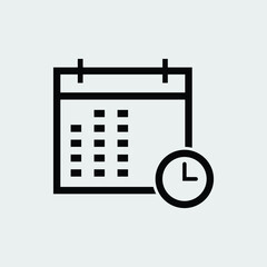 calendar icon outline isolated vector illustration