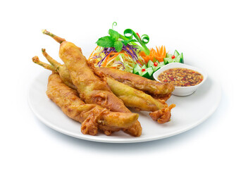 Deep Fried Crispy Chili Peppers Stuffed with Minced Pork