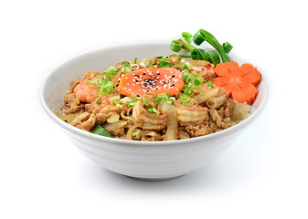 Shrimp Don Japanese Rice Bowl Donburi Style decorate
