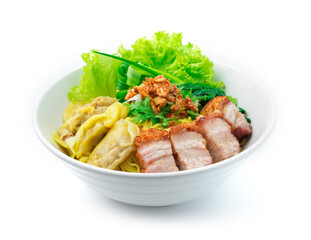 Egg Noodles with Crispy Roast Belly Pork