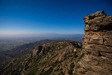 top view of Catalonia from some castl and stone walls