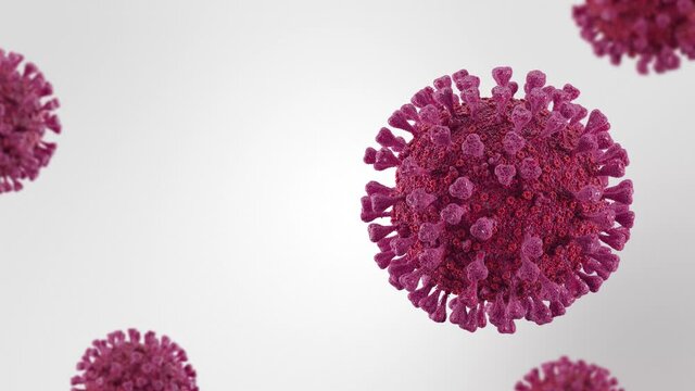parasitic coronavirus of red color on a white background