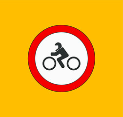 icons of traffic signs of prohibited entry to motorcycles. illustration for web and mobile design.