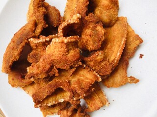 Fried pork on a plate