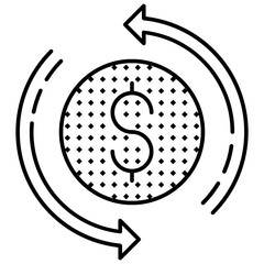 Currency in circulation Concept, total money supply Vector icon design 