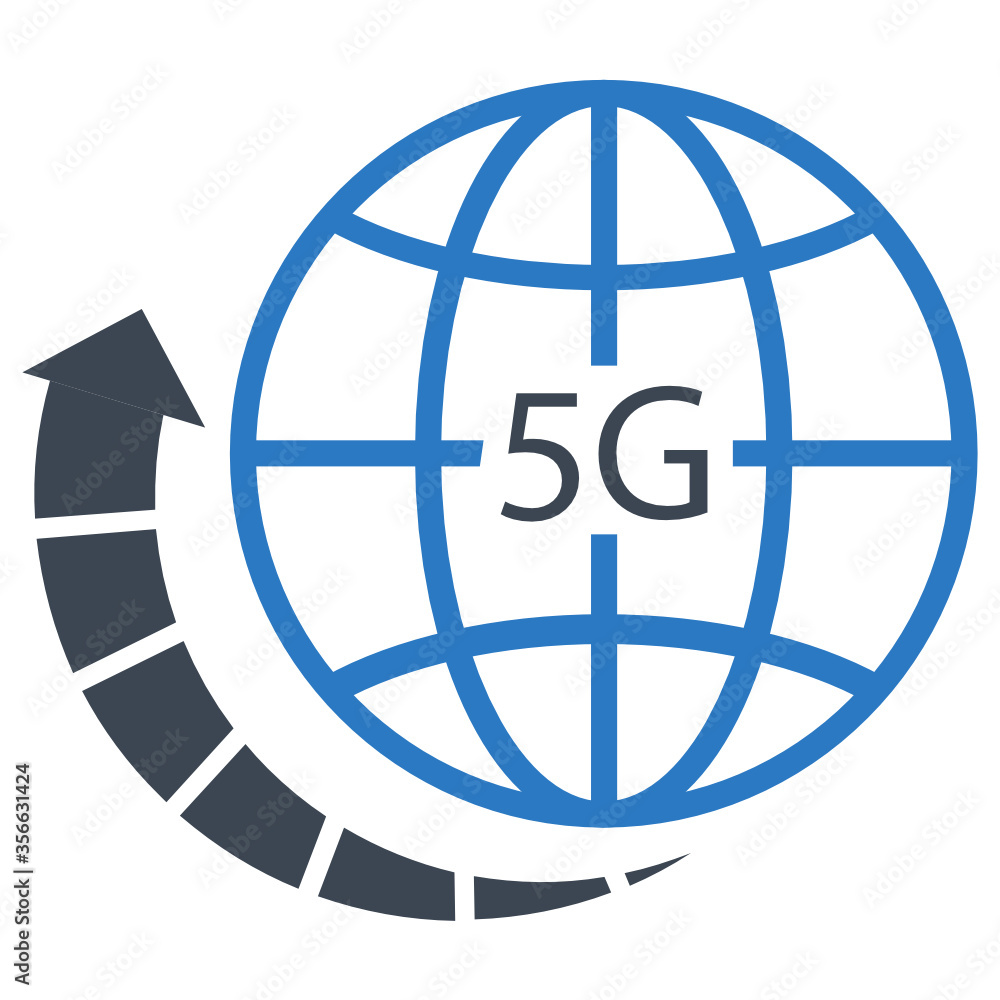 Poster 5g 5th generation mobile network wireless internet vector icon conept