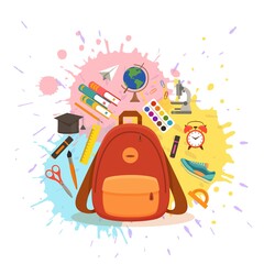 Back to school colorful vector concept.