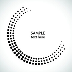 Halftone dots in circle form. round logo . vector dotted frame . design element