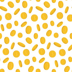Seamless money rain pattern.