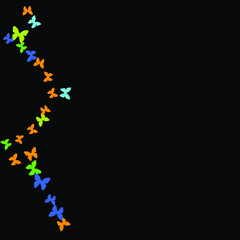 Summer Background with Colorful Butterflies. Simple Feminine Pattern for Card, Invitation, Print. Trendy Decoration with Beautiful Butterfly Silhouettes. Vector Background with Moth
