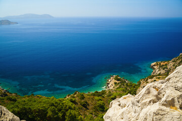 Amazing landscape near Monolithos castle of Rhodes island, Greece
