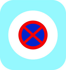 Prohibited parking traffic signs icons. illustration for web and mobile design.