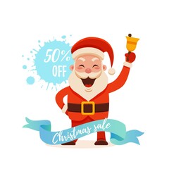 Cartoon Santa Claus for Your Christmas and New Year greeting Design