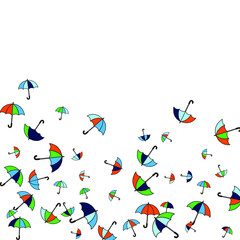 Pretty summer background with umbrellas. Umbrellas In Cartoon Free Style. Pattern Art Illustration Vector

