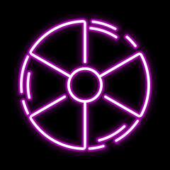 Radiation pink glowing neon ui ux icon. Glowing sign logo vector