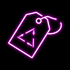 Recycle tag pink glowing neon ui ux icon. Glowing sign logo vector