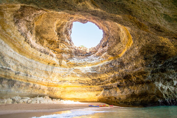Benagil Sea Cave on Praia de Benagil, Portugal