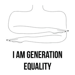 I am Generation Equality Women Rights 2020 Feminism Activist Vector Simple Line Art 