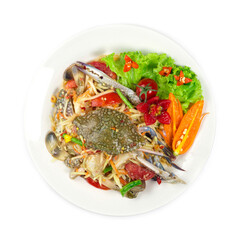 Papaya salad with blue crab Thai spicy style