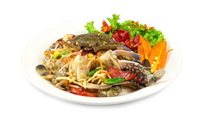 Papaya salad with blue crab Thai spicy style