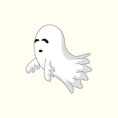 White Ghost Cartoon Character
