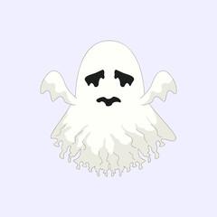White Ghost Cartoon Character