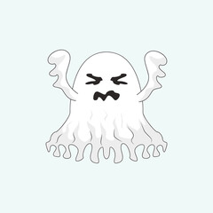 White Ghost Cartoon Character