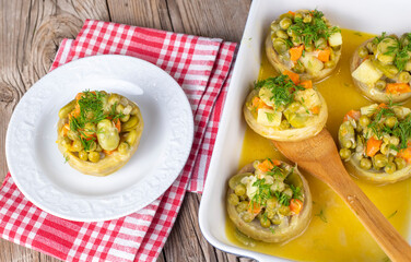 Traditional delicious Turkish food; Artichoke with olive oil (zeytinyagli enginar)
