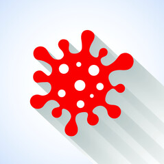 Coronavirus Bacteria Cell Icon, COVID-19. Coronavirus Bacteria. No Infection and Stop Coronavirus Concepts. Dangerous Coronavirus Cell in China, Wuhan. Isolated Vector Icon. Shadow icon.