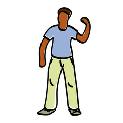 
A vector illustration of a flat protester man. male character design