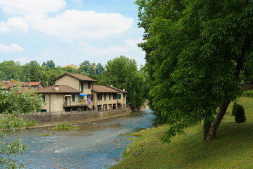 Fototapeta na wymiar Agliate, historic village in Lombardy, Italy