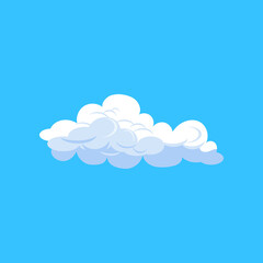 Single cumulus cloud on blue sky illustration. Cloudscape, weather, atmosphere. Cloud shape concept. illustration can be used for topics like nature, environment, ecology