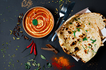 Indian food and spicy spices, stylish photos for the menu