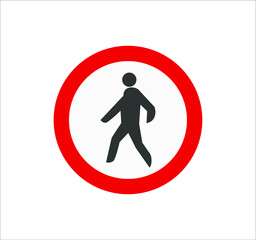 Pedestrian crossing prohibition traffic signs icons. illustration for web and mobile design.