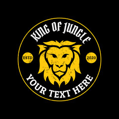 Fototapeta premium vintage badge lion king of the jungle logo design vector illustration