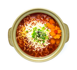 Noodles in Kimchi spicy Soup Korean food style
